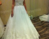 2013 New Style Hot Sale Sweetheart Lace Bridal Wedding Dress Crystal Bead Belt Wedding Gown