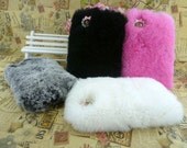 iPhone 5 case iPhone 4 case furry iPhone 4s case fur iphone case iphone 5 leather case Handmade hard case Furry iPhone 5 Cover galaxy s3