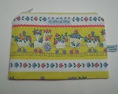 Gorgeous vintage cotton fabric make-up bag/purse 'A Bit Of Slap'