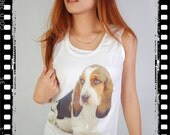 Hush Puppies Dog Cute Punk Rock Women Tank Top Crop Vest T-shirt Size S,M,L
