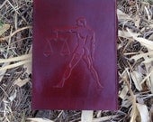 Leather journal sunsign LIBRA handmade paper sheets leather notebook leather writing book