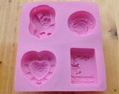 Soap Mold 4-Assorted Angel Heart  Cake Mold   Flexible Silicone Mold For Handmade Soap Candle Candy Chocolate Cake Fimo Resin Crafts