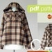 PDF sewing pattern. Choose 2 sizes (from 34-42). Short Duffle Jacket -Caramel-