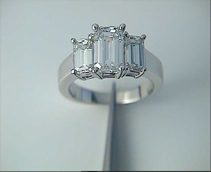 Engagement Ring 2.53ct Emerald cut Diamond Engagement Ring 18kt White Gold Fine Jewelry BLUERIVER47 on Etsy