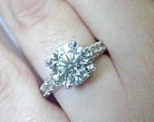 Engagement Ring 2.04ct Round Diamond 14kt White Gold Blueriver47 on Etsy Fine Jewelry