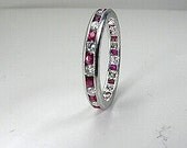 1.30ct Platinum Ruby Diamond Eterity Ring Band Etsy Fine Jewelry Blueriver47
