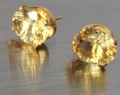 semi precious yellow citrine gemstone oval stud earrings - 10x8 mm stone - gold filled - november birthstone - bridesmaid earrings