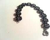 Jet Black and Purple Velvet Swarovski Bracelet by Purple Haze Jewelry