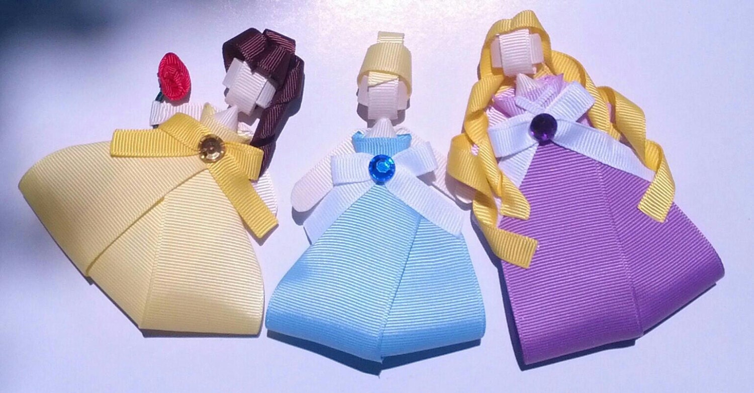 Ribbon Sculpture Disney Princess Inspired Hair Clip You Pick The Princess