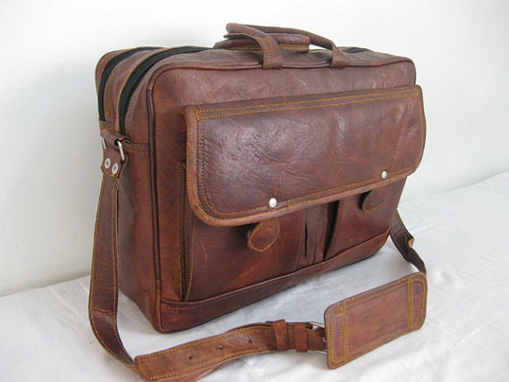 Pure Genuine 15 inches/inch Handmade Padded Soft Leather Unisex/Men's Laptop/macbook Satchel Shoulder HandbagBag/Office Briefcase/hand bags