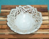 Hand carved leaf bowl