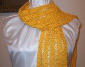 Sunshine Yellow Summer Cotton Scarf Open Weave Design