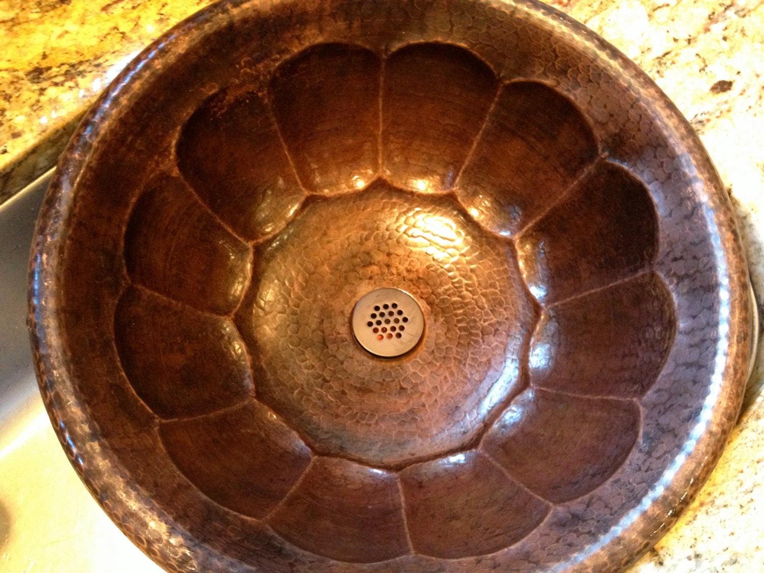 Decorative, rustic copper sink