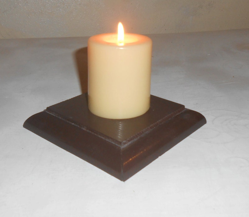 Chocolate Brown painted single pillar or tea light candle holder