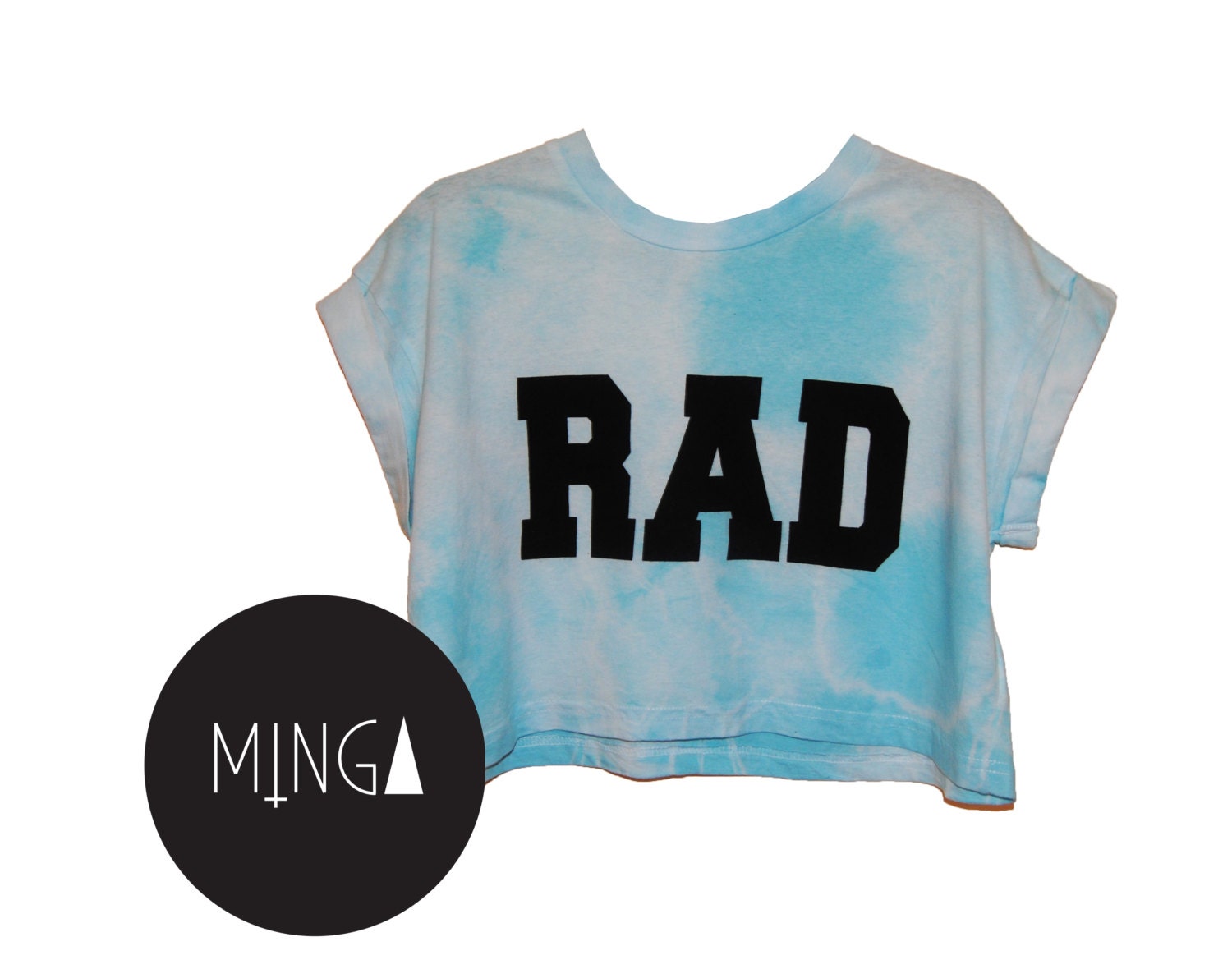 rad tie dye TOP CROP t shirt  retro hipster punk handmade womens ladies funny trendy size s m l