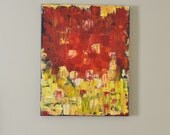 Original Abstract Painting, 20 x 16, Red Yellow Black , Expressionism, Acrylic Painting