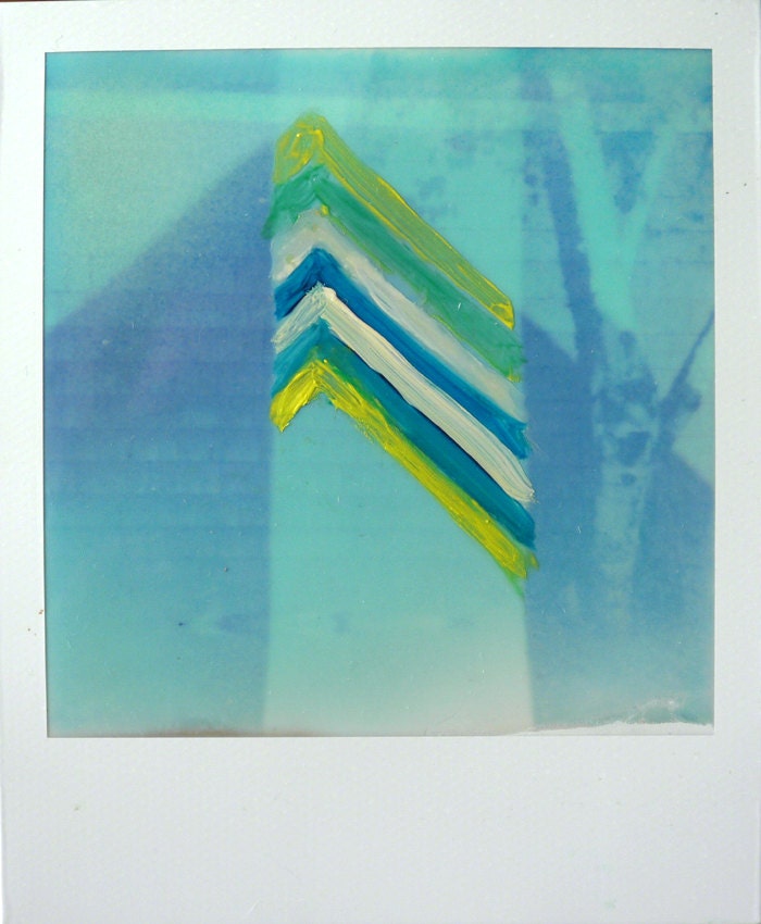 Barn Raising painted Impossible Project Polaroid Instant Film Photograph original framed
