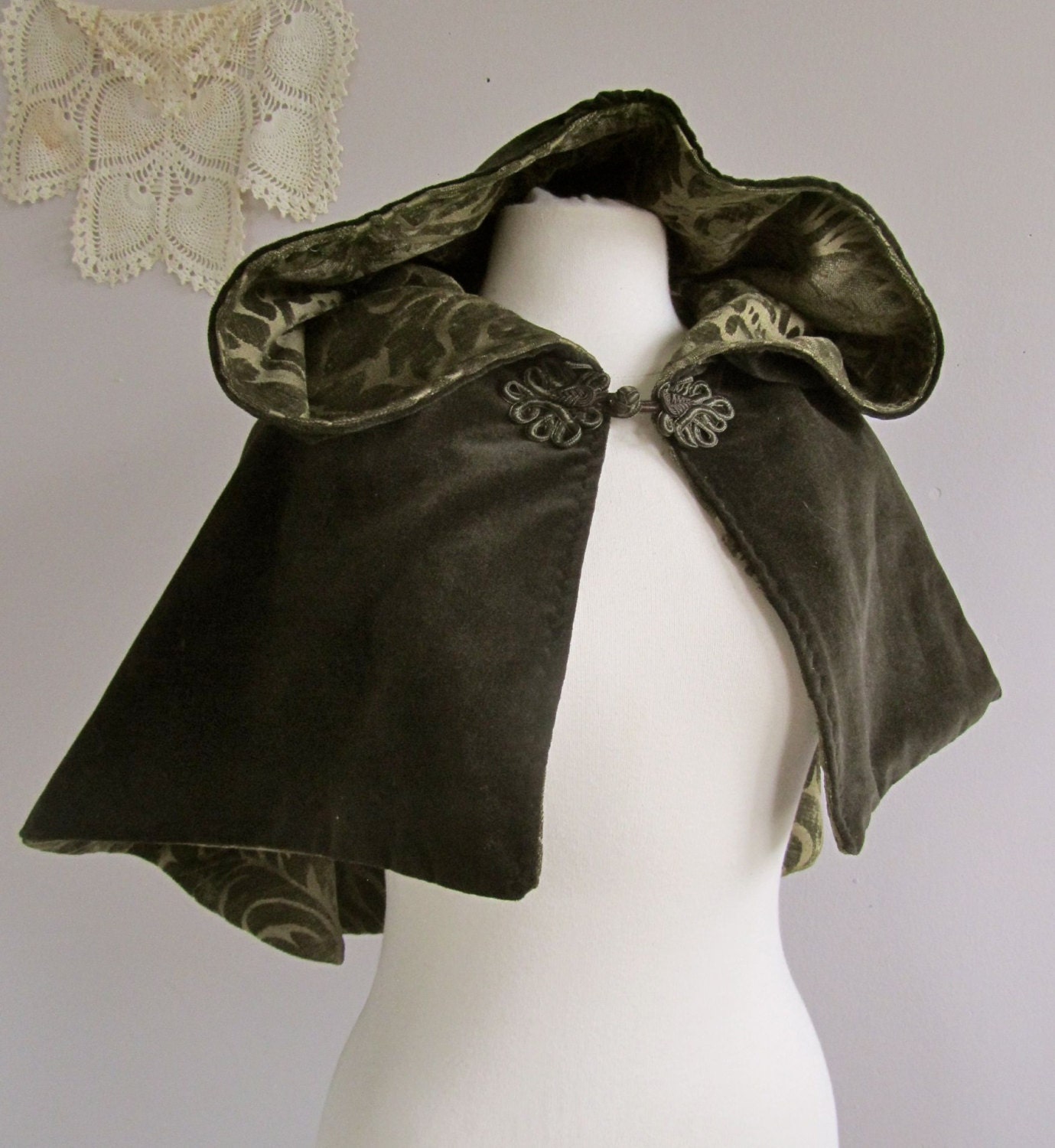 Victorian Velvet Hooded Capelet