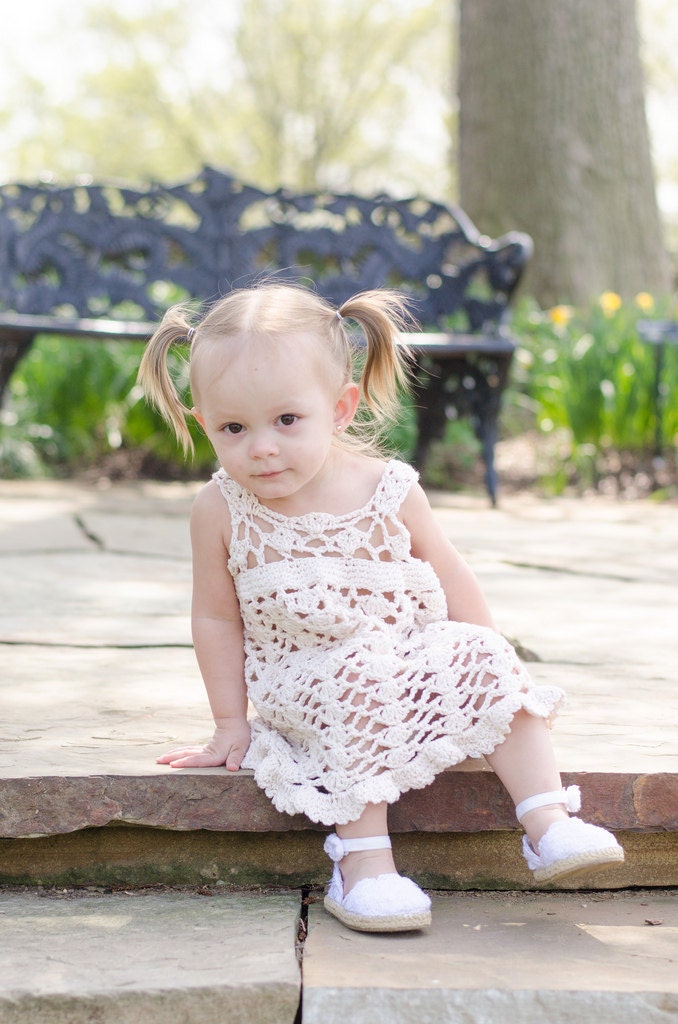 Flower Dust Crochet Pattern Sundress Sizes 6 mos - girls size 5