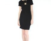 vintage 90s club kid fuzzy textured black mini dress