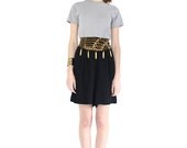 vintage 90s metal fringe high waist shorts / metallic tribal print rayon shorts