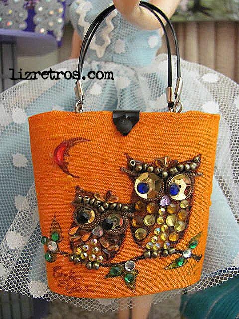 Gene and Pals  Repro Enid Collins Style Orange Owls Purse by RETROS