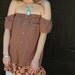 REVIVAL Upcycled Bohemian Dress/Tunic, Off the Shoulder, Plaid,Lace, Small to Medium, Recycled, Repurposed, Eco Friendly Clothing