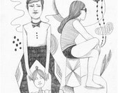 Duet, Original drawing on Canson