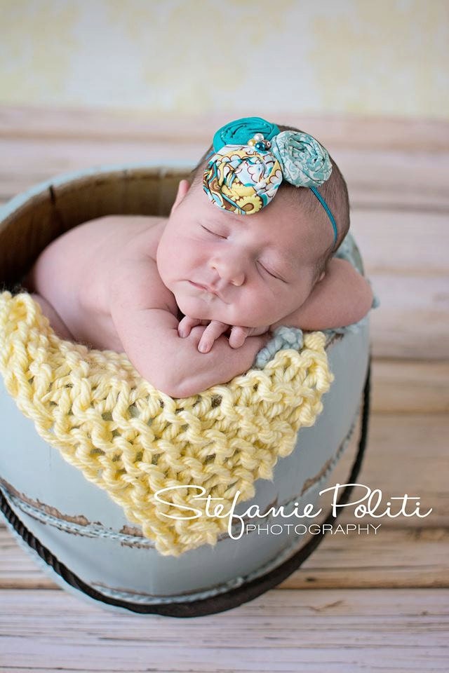 Prop Blanket yellow knit newborn photography prop basket filler