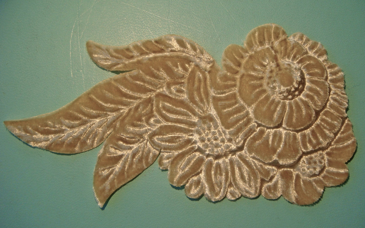 Antique GOLD FLOWERS and Leaves Millinery Pressed Pieces Large  Embossed from Antique Molds MORE AVAlLABLE