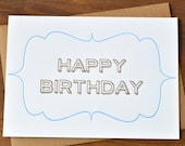 Letterpress Happy Birthday Card - Typography Birthday Card