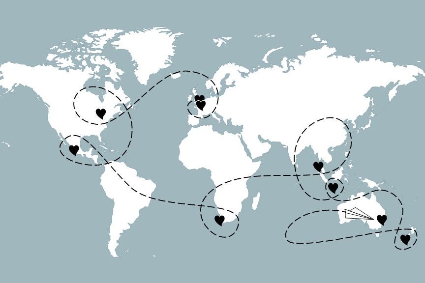 World Map, CUSTOM COLORS - World Traveler Map - Custom 11x14 Art Print - Home Decor Travel Destination Poster, White, Slate, Black