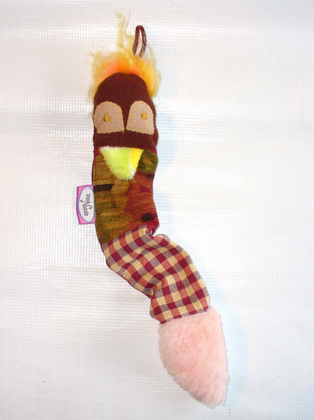 Dog Toy - Tuggie Tails - Handmade Pull Tug Toy with Squeaker and Crackle