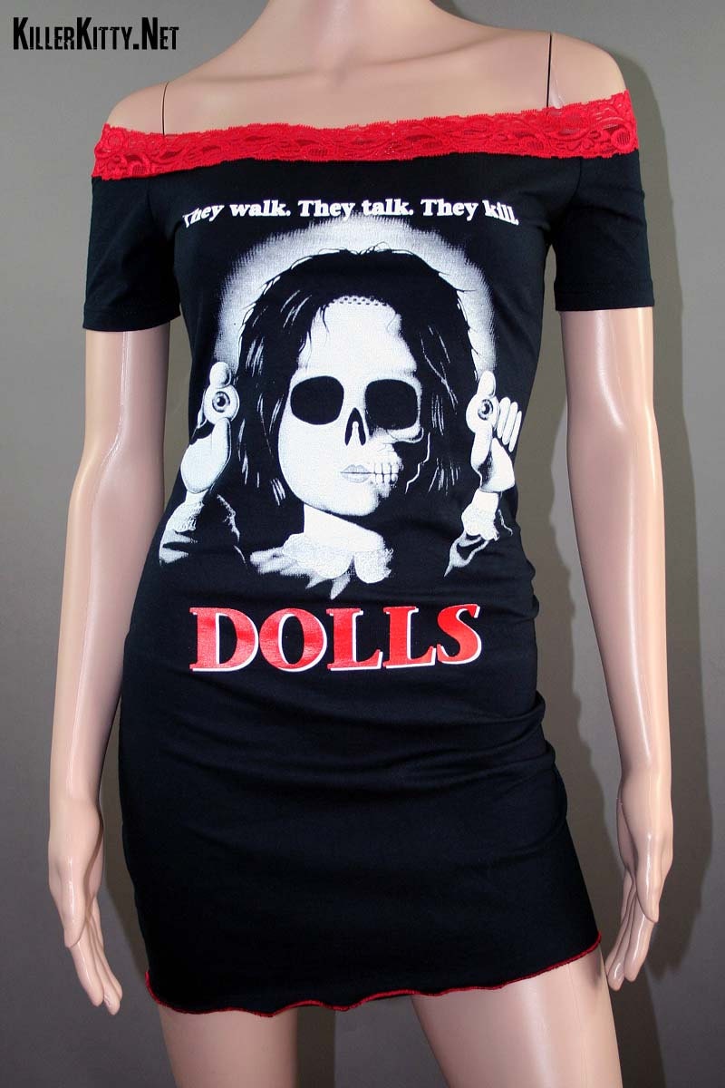 Dolls Lace Off Shoulder Dress Horror Movie Tunic Top