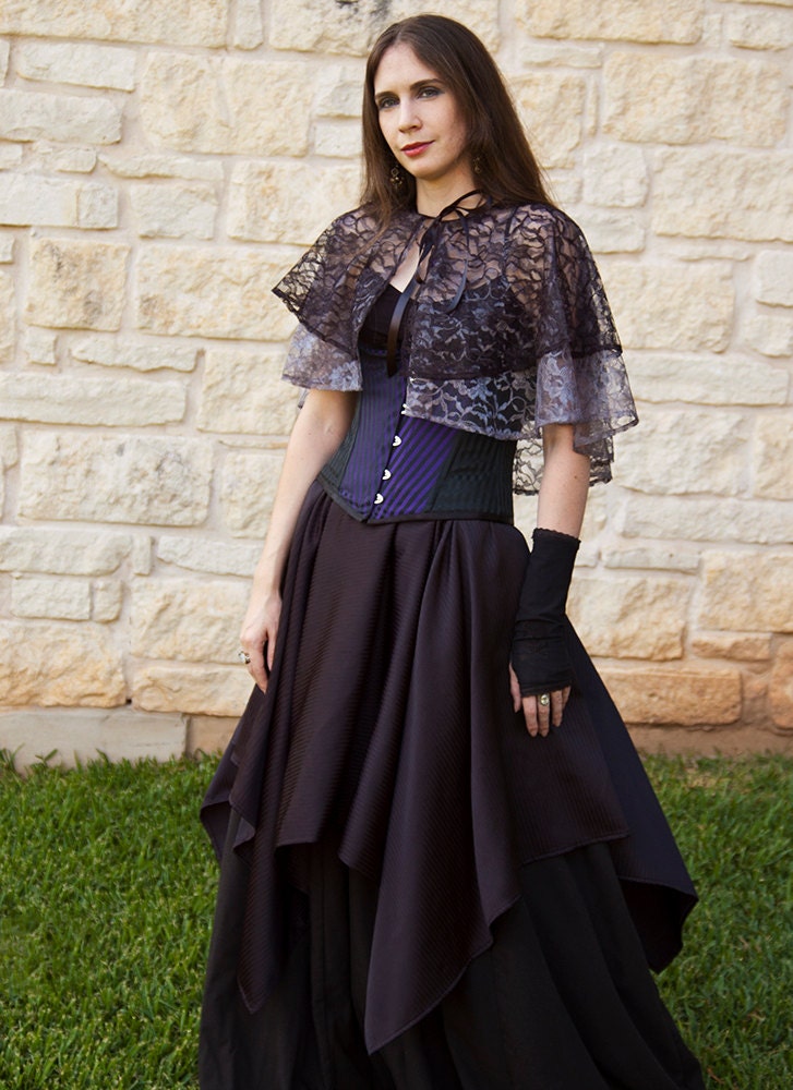 Black Striped Pixie Skirt Renaissance Halloween Costume