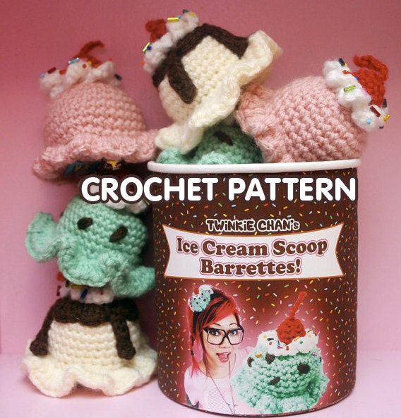 PDF Crochet Pattern - Ice Cream Scoop Hair Clip