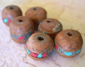 Inlaid Bodhi Seeds Mala Prayer Beads with Turquoise and Coral Inlay NATURAL ELEMENTS lot of 6