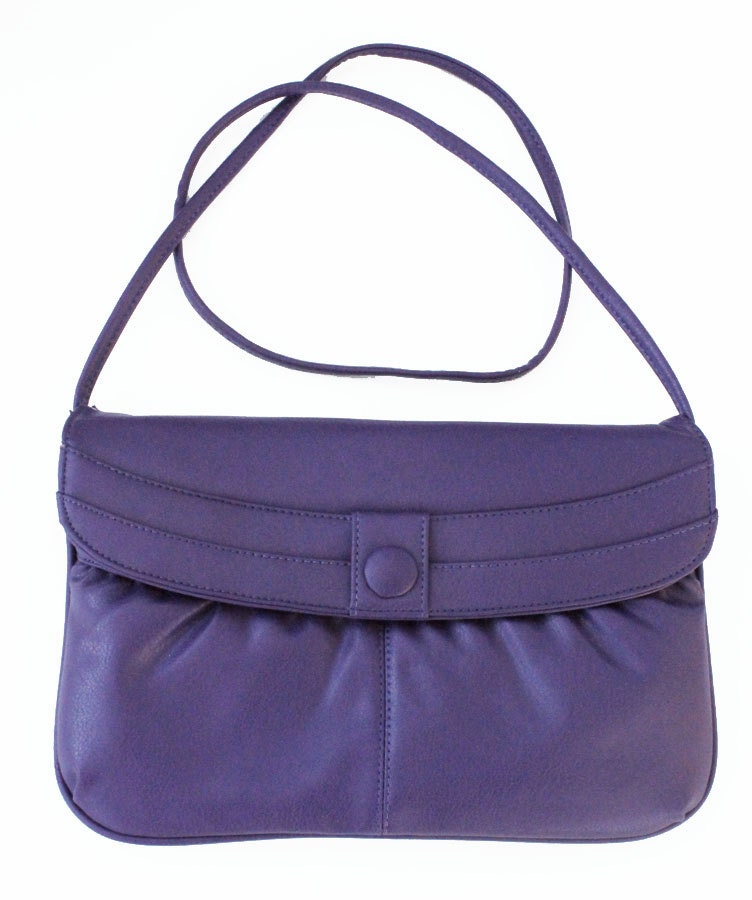 Grape Purple Almondo Originals Vintage HIgh Quality Vinyl Purse- late 1980s
