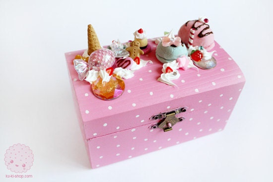 Kawaii Sweets Deco Box - Handmade Trinket Box