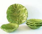 vintage lettuce cabbage bowl Holland Mold ceramic salad bowls