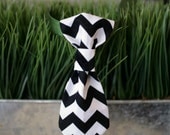 Dog Tie - Black Chevron Print