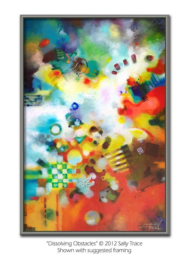 Signed Art Print from my abstract expressionist painting, Dissolving Obstacles...12x18 inches