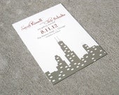 Skyline Save the Date Card Deposit - New York City, Seattle, Chicago, Boston, Minneapolis, Calgary
