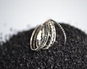 Grape VI  / attached stacking silver rings, freeshippingfrance