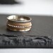 Goutte Spinner ring, silver and 14k Gold filled band, freeshippingfrance