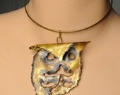 C. Jeré style brass owl necklace