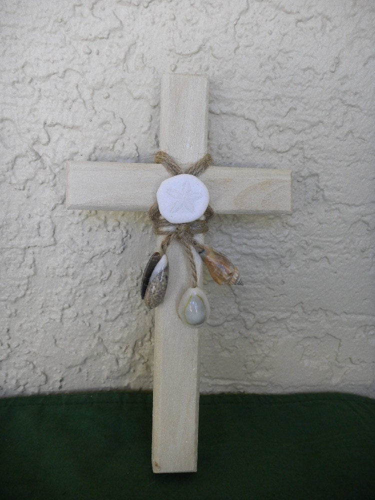 Crucifix, Seashell Cross, Wood Cross, Christian, Religious Icon