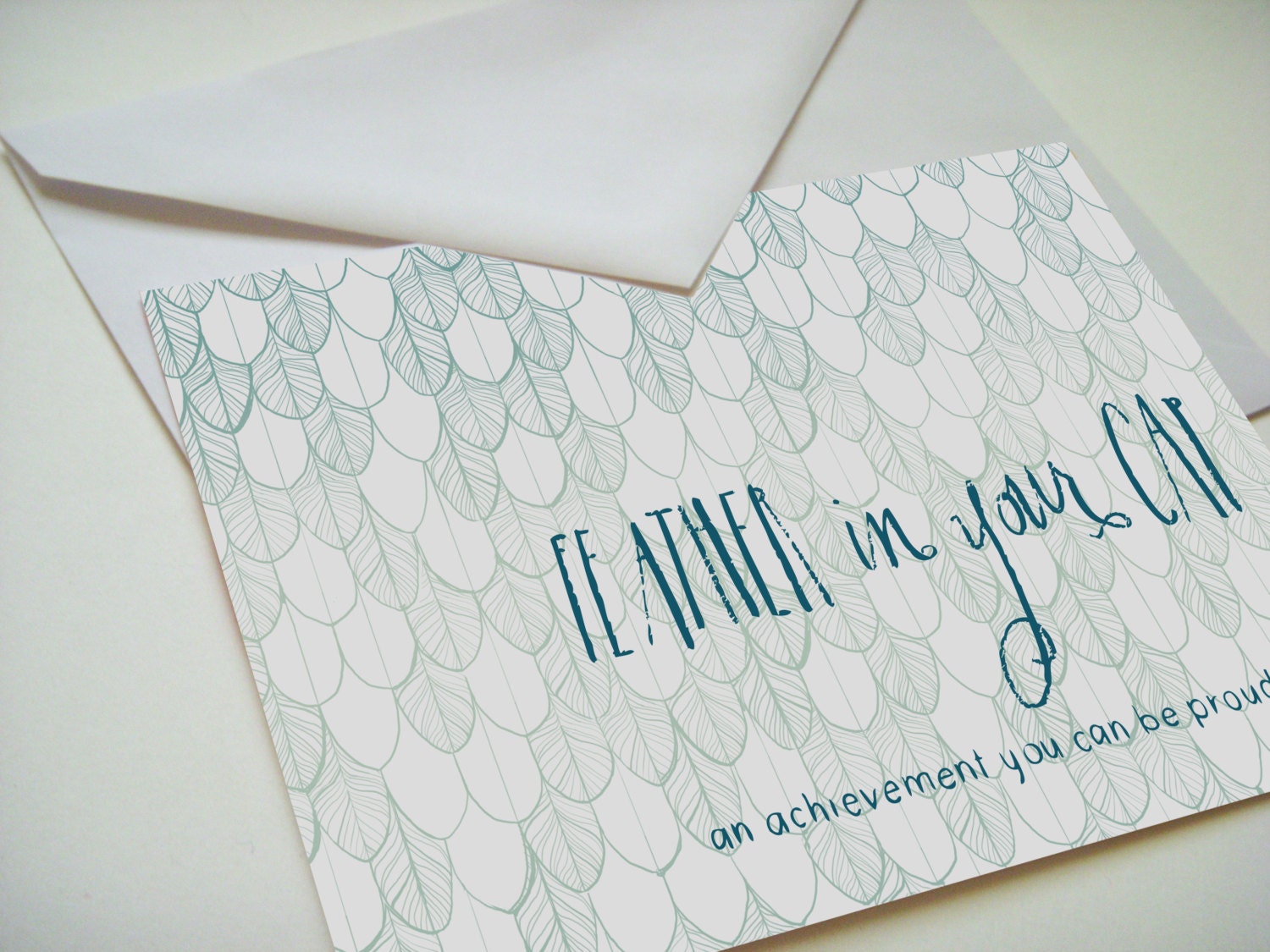 Feather Pattern Graduation Announcement