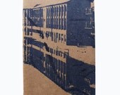 Pocket Notebook - canal houses - hand printed