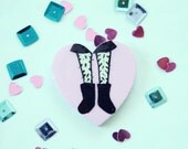Furr Love Purple/Mint Heart Brooch